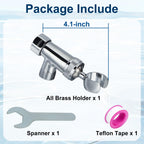 YUHX All-Metal Brass Shower Head Holder – Adjustable B-Style Shower Arm Mount with Premium Chrome