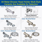 YUHX All-Metal Brass Shower Head Holder – Adjustable B-Style Shower Arm Mount with Premium Chrome