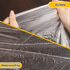 ZENOWICK 12-Pack Plastic Drop Cloth – 9x12 ft Tear-Resistant Painter's Plastic Sheeting