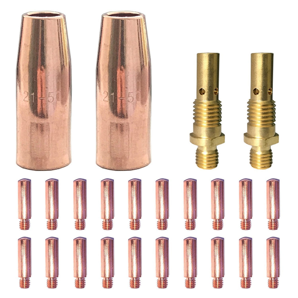 Zinger Mig Welding Gun Accessory Kit 0.030" for Lincoln Magnum 100L & Tweco Mini/#1 – 20 Tips, 2 Nozzles, 2 Diffusers